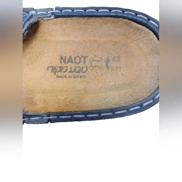 NOAT  Open Toe Blue Leather Flat Sandals Size 42/11 - Picture 7 of 9